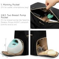 Breast Pump Bag Diaper Tote Bag with 15 Inch Laptop Sleeve Fit Most Breast Pumps - details 7