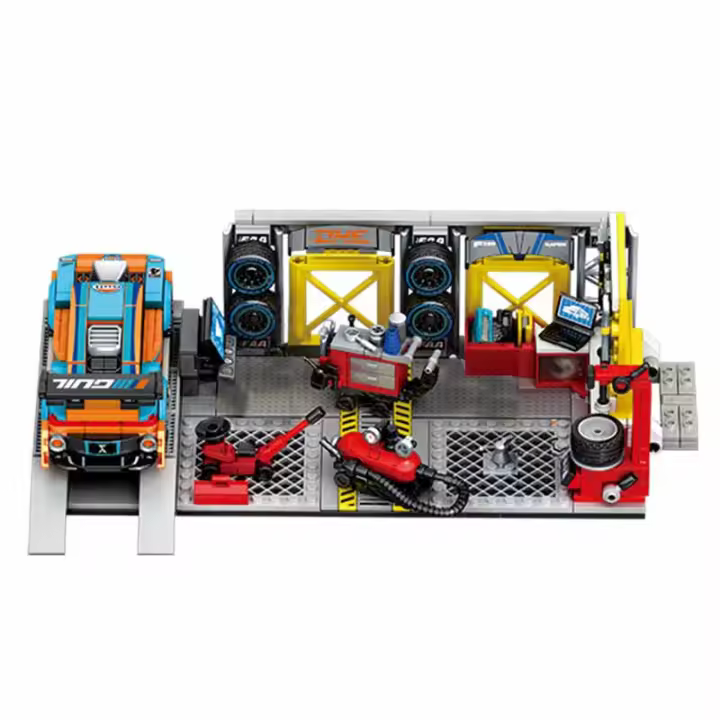 SEMBO 674pcs Kit De Bloques De Construcción Para Vehículos De Carreras Escena De Garage Juguetes Para Niños Niños Hombres Regalos Bloques De Ciudades Deportivas Para Jóvenes De 6 a 12 Años - 1
