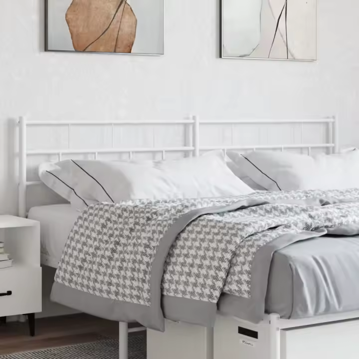 vidaXL Cabecero de metal blanco 193 cm - 1