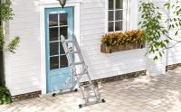 SONGMICS Escalera de Aluminio Multifuncional con 2 Placas MetÁlicas, Escalera Plegable de 4 x 3 PeldaÑos de 331 cm, Carga de 150 kg, Plata - details 0