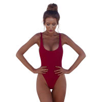 Traje De Baño De Un Pie Para Mujer En Color Sólido Con Tirantes Sexy Deporte Acuático Surf Natación Moda Playa Traje De Surfeo - details 3