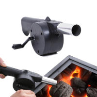 LMETJMA Ventilador De Barbacoa Manual Para Alimentos Al Aire Libre Y Picnic Herramienta De Barbacoa KC0266 Material De Acero Inoxidable - details 1