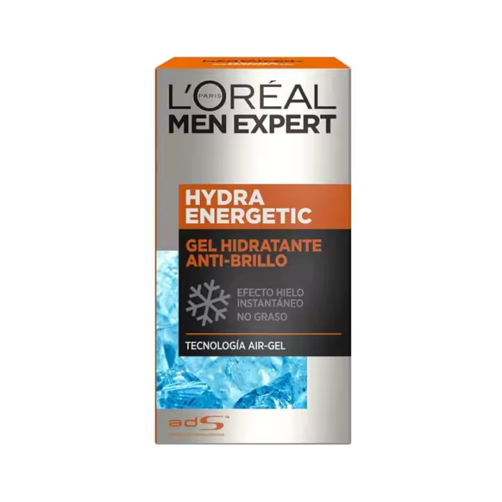 L'ORÉAL MEN EXPERT Hydra Energetic gel ultra hidratante sin brillos fluido polar dosificador 50 ml - 1