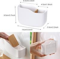 2 Grids Caja de Almacenamiento de Adhesivo Desmontable TV Controlador Remoto Titulares Junto A La Pared Caja de Almacenamiento Titular de La Pluma Del Teléfono Móvil Soporte de Carga - details 1