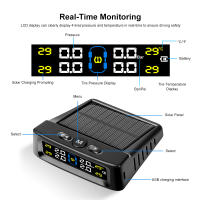 Alarma De Presión De Neumáticos Para Coche Con Pantalla Digital Colorida Y 4 Sensores Externos Impermeables Sistema De Monitoreo De Presión De Neumáticos Solar TPMS - details 5