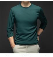 Camiseta De Manga Larga Para Hombre De Otoño Primavera Estilo Casual Sólido Calidad Superior Tops Básicos Clásicos Para Hombres - details 15