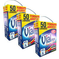 Vialplus Detergente 50 Lavados Limpieza total 2520 gr Maleta 50 Lavados Ropa Blanca y de Color Poder Quitamanchas - details 1