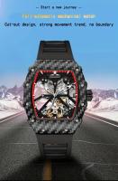 Reloj Mecánico Automático Para Hombre MUSANFIGO Forma De Barril Luminoso Hueco Resistente Al Agua Ideal Para Regalos Correa De Silicona - details 1