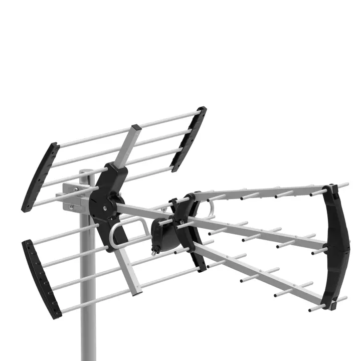 CABLEPELADO - Antena TDT LTE 700 Alta Ganancia, Antena Triple Plegable UHF G=15 dB, Aluminio de 16,5 mm de sección en Eje Principal, Ideal para recepción de Televisión Digital Terrestre, Negro - 1