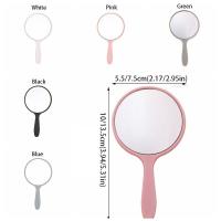 Espejo De Maquillaje Portátil Para Mujeres Con Manija Espejo De Vestíbulo Redondo Compacto Para Cosméticos - details 1