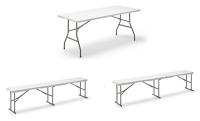ORION91oficial® - Banco Plegable Multifuncional Resina 180x28x43 cm,  Estructura Acero Bases de Resina Asas de Transporte Cierre Seguridad, Hosteleria, Catering, Horeca - spaziOrion91 - details 1