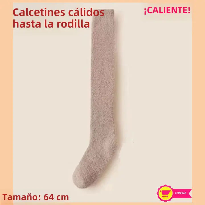 Calcetines Largos De Fleece Coral Para Mujer Invierno Cálidos Suaves Y Comodables Calcetines De Dormir Para El Hogar Calcetines De Pierna Alta - 1