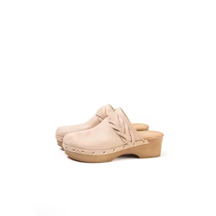 Paloma Wang Sandalias zueco mujer con tacón bajo y plataforma con detalle de tachas - 1