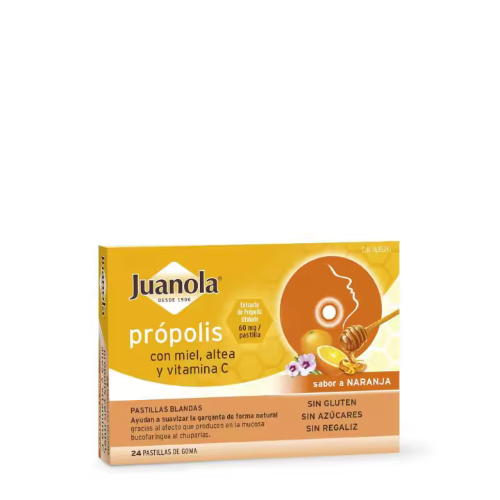 Juanola própolis sabor naranja 24 pastillas de goma - 1