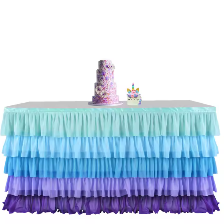  Falda De Mesa De Chiffon Para Fiesta De Cumpleaños Tutu De Encaje Decoración De Boda Impermeable Polyester/cotton Sin Nombre De Marca - 1
