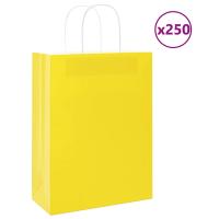 vidaXL Bolsas de papel kraft con asas 250 uds negra 26x12x35 cm en color Negro/Rosa/Amarillo y más - details 2
