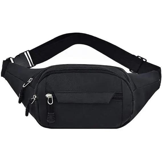 Bolsa de cintura, impermeable 4 bolsillos con cremallera Fanny Pack corriendo cintura Pack bolsa ajustable cinturón Waistpacks para al aire libre correr maratón gimnasio ciclismo - 1