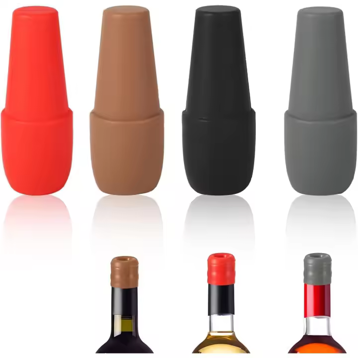 Tapones de silicona para botellas de vino, reutilizables, con Doble sellada. - 1