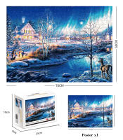 Rompecabezas De Papel Para Adultos 1000 Piezas 70x50cm Serie De Pinturas Famosas Nocturno De Navidad Juguete Educativo De Artesanía - details 6