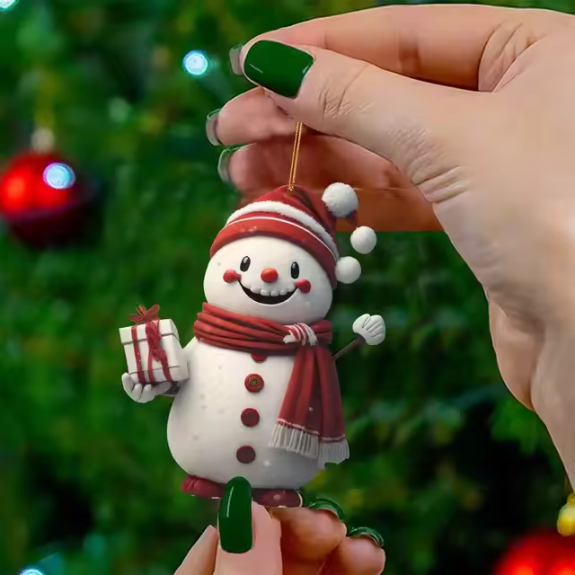 Colgante De Navidad En Forma De Hombre De Nieve Cartoon Decoración Para Casa Jardín Árbol De Navidad Fiesta Colgante De 1 Pieza - 1