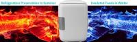 Mini Nevera 4L, 2 In 1 Nevera Pequeña, Nevera Pequeña Portatil con Función Enfriamiento y Calentamiento, con 220V AC/12V DC, para Dormitorio, Oficina, Coche (Blanco) Mini Refrigerador con Asa, Mini Refrigerador para productos de El Cuidado de la piel - details 1