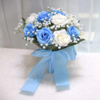 1PC Accesorio De Boda Para Novia Y Damas De Honor Rosas Artificiales Con Estrella Del Mar Cinta De Enlace Regalo De Flores Para Celebraciones Matrimoniales - details 5