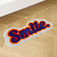 Alfombra De Baño Suave Con Elemento De Letra Sonrisa Tapete De Nubes Tejido De Poliéster Antideslizante Y Resistente Al Desvanecimiento Para Habitación De Invierno - details 1