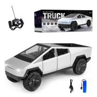 Camión De Juguete Cybertruck Con RV Moto Y Cyberquad Modelo De Metal Aluminio 1/32 Coche De Carreras Con Sonido Y Luz - details 0