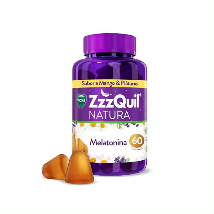 Vicks Gominolas para Dormir Zzzquil Natura Melatonina 1mg y Valeriana 60 Unidades - 1
