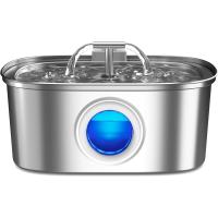 Fuente de agua para mascotas de acero inoxidable, dispensador de agua automático de 3,2 L, cuenco de agua silencioso, bandeja de filtro, con ventana de nivel de agua - details 5