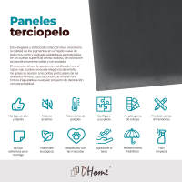 DHOME Juego de Paneles Tapizados de Terciopelo Premium Pack Autoadhesivos para Pared Acústicos Absorbentes Protección Tercera Gama de Colores - details 10