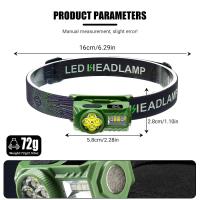 Linterna Frontal LED Recargable Con Inducción Ultra Brillante XPE+COB Soporte De Luz Blanca Y Roja Ultra Ligera Para Pesca Y Camping - details 6