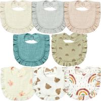 Lictin Baberos Bebe -Recien Nacido Bebé Niña Niño Baberos,Juego de 8 Baberos Bandana, 100% Algodón, Suaves Baberos de Bebé, Adecuados para la Dentición de Bebés de 0-24 Meses