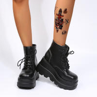 SP Nuevas Botas Martin de mujer de gran tamaño con Suela de plataforma, punk Callejero, BOTAS de Mujer con Cordones de Charol en fashion. - details 5