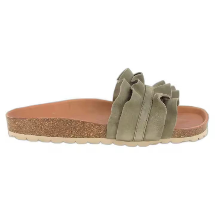 Sandalias Verbenas Rocio Serraje Volante para mujer en color beige - 1