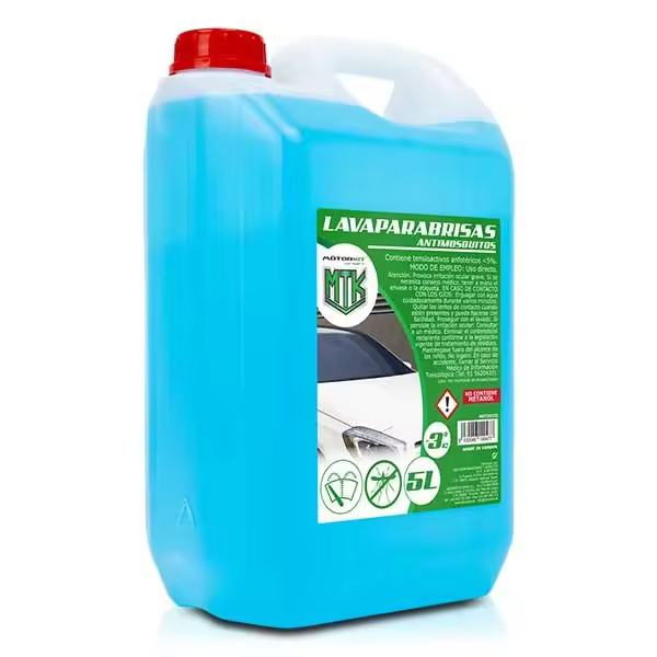 Motorkit Lavaparabrisas de Coche 5lantimosquito ABC - Limpia y Protege - Elimina Mosquitos - 5 Litros - 1