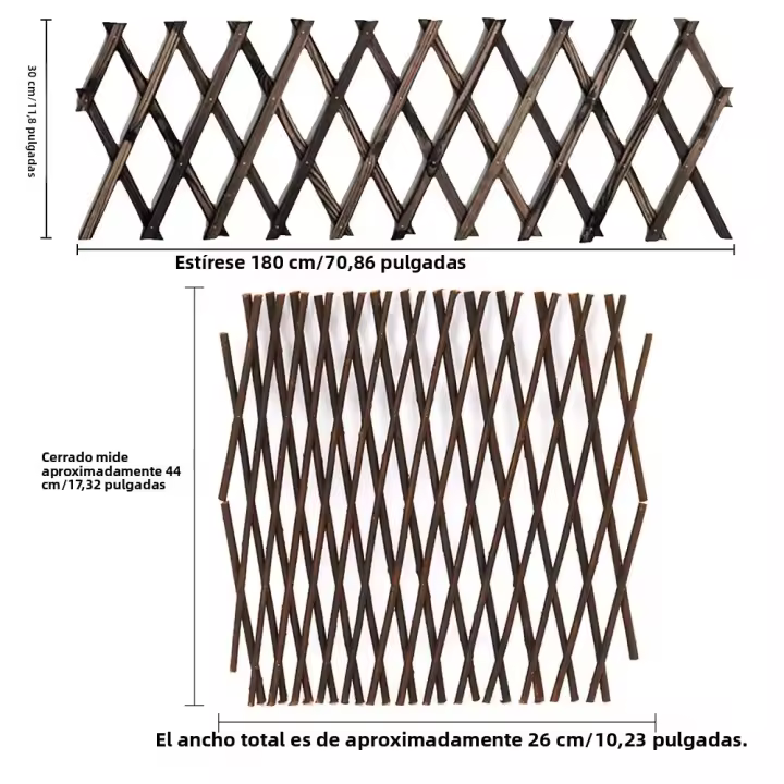 Trellis De Madera Expansible Para Jardín Soporte Para Plantas Climáticas Aluminio Soldado Cada Pieza Se Expande Hasta 200cm X 30cm - 1