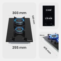 Placa de Gas AREBOS de 2 Fogones | Potente y Eficiente | Apta para Gas Natural y Propano | Seguridad Integrada - details 7