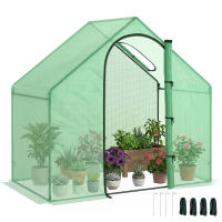 Outsunny Invernadero Pequeño Invernadero de Exterior con Ventana Puerta con Cremallera Marco de Acero y Cubierta de PE 140g/㎡ para Cultivar Tomates Plantas Flores 180x100x168 cm Verde - details 0