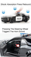 Modelo De Coche Policial Challenger SRT 1:22 Con Luz Y Sonido Puertas Abiertas Metal Para Niños Regalo De Cumpleaños Juguete Duradero - details 6