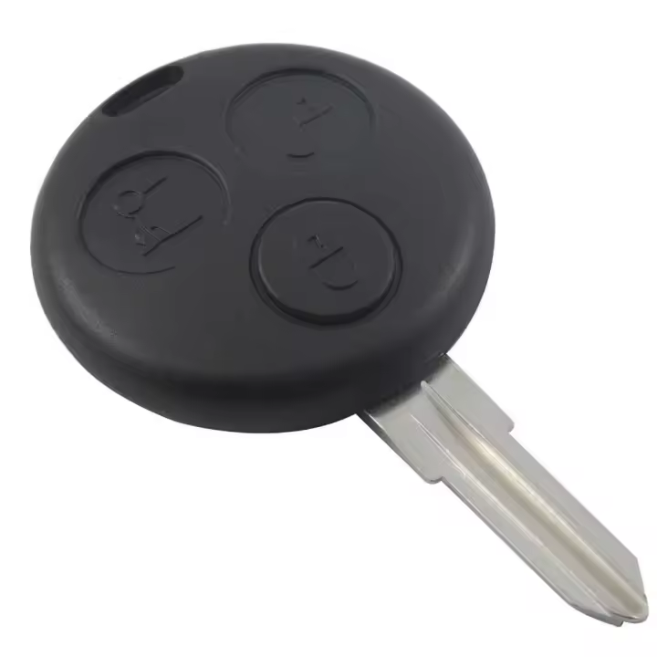 Ociodual Carcasa de llave inteligente mando a distancia con 3 botones para coches Smart Negra - 1