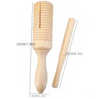 1pc Tubo Sonoro De Madera Rana Sonajero Pequeño Anillo De Un Hilo Cilindro De Percusión Instrumento Musical - details 1
