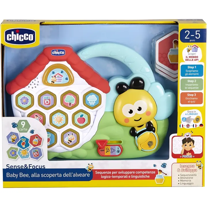 Chicco- Secuencia Baby Bee Descubriendo la Colmena, Centro de Actividades, Electrónico, 3 Modos, Juego Corrector Automático, Multicolor, Small (Artsana 00010684000000) - 1