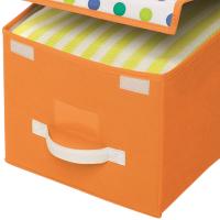 Caja de tela para almacenaje con tapa, 30 x 40 x 25 cm. Cajas para guardar la ropa en el armario o juguetes - details 0