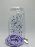 Apple Iphone 16, Funda de Gel Transparente PREMIUM  con Purpurina colores. Cordón Ajustable.  4 Colores - Gran resistencia golpes y arañazos. - details 3