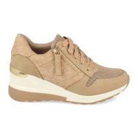 Davinia Shoes Zapatilla para Mujer, con Cuña, Cremallera de Adorno, y Cierre de Cordones, Primavera Verano 2021 Shoes&Blues.es 9590-Beige - details 1