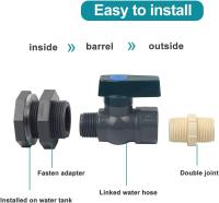 Conector Tanques de Agua de PVC Grifo de Barril DE AGUA DE PVC de 3/4 pulgadas con accesorio de mamparo y adaptador de Manguera - details 2