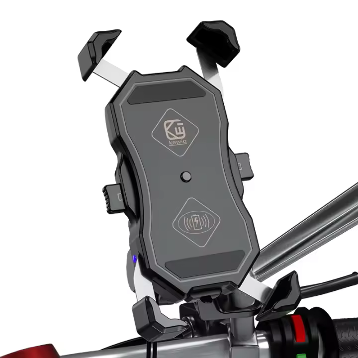 Soporte De Teléfono Móvil Para Motocicleta Con Carga Inalámbrica Rápida Y USB Montaje En Manillar De Moto Soporte Espejo - 1