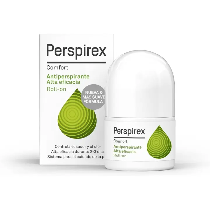 Perspirex Comfort  Desodorante Antitranspirante Axilas Roll on 20 Ml  Controla el sudor y el olor  Efecto anti sudor duradero hasta 3 días  Cuida tu piel delicada - 1