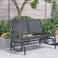 Outsunny Banco Balancín Tipo Silla Oscilante de Jardín o Patio con 2 Plazas 120x70x85 cm Metal y Tela Texteline - details 2